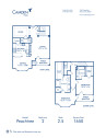 Blueprint of Peachtree Floor Plan, 2 Bedrooms and 2.5 Bathrooms at Camden Phipps Apartments in Atlanta, GA