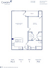 Blueprint of A2.5 Floor Plan, 1 Bedroom and 1 Bathroom at Camden Fairfax Corner Apartments in Fairfax, VA