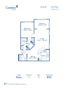 Blueprint of Ruby Floor Plan, 1 Bedroom and 1 Bathroom at Camden Lee Vista Apartments in Orlando, FL