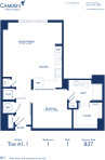 Blueprint of A1.1 Floor Plan, One Bedroom One Bathroom Apartment at Camden McGowen Station in Midtown Houston, TX