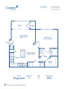 Blueprint of Dogwood Floor Plan, 1 Bedroom and 1 Bathroom at Camden Dunwoody Apartments in Dunwoody, GA