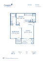 Blueprint of B1.2 Floorplan at Camden Farmers Market Apartments in Dallas, TX
