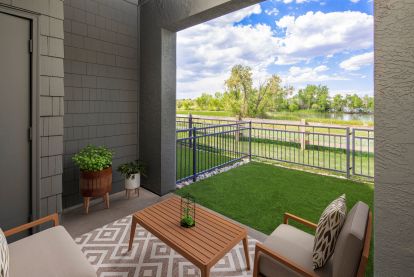 Private fenced in yard at Camden Lakeway Apartments in Lakewood, CO