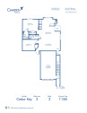 Blueprint of Cedar Key Floor Plan, Apartment Home with 2 Bedrooms and 2 Bathrooms at Camden Plantation in Plantation, FL