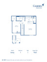 Blueprint of Autry Floor Plan, 1 Bedroom and 1 Bathroom at Camden Shadow Brook Apartments in Austin, TX