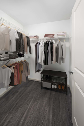 Spacious walk-in closet at Camden Potomac Yard Apartments in Arlington, VA. 