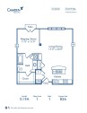 Blueprint of 0.1FA Floor Plan, Studio with 1 Bathroom at Camden Cotton Mills Apartments in Charlotte, NC