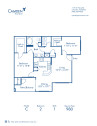 Blueprint of C Floor Plan, 2 Bedrooms and 1 Bathroom at Camden Pecos Ranch Apartments in Chandler, AZ