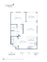 Blueprint of Glencliff Floor Plan, 1 Bedroom and 1 Bathroom at Camden Westchase Park Apartments in Tampa, FL