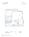 Blueprint of Gateway Floor Plan, 1 Bedroom and 1 Bathroom at Camden Fourth Ward Apartments in Atlanta, GA