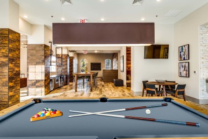 Resident lounge with billiards and televisions