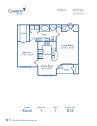 Blueprint of Coral Floor Plan, 1 Bedroom and 1 Bathroom at Camden Lago Vista Apartments in Orlando, FL