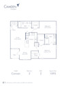 Blueprint of Convair Floor Plan, 2 Bedrooms and 2 Bathrooms at Camden Centreport Apartments in Ft. Worth, TX