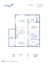 Blueprint of A1 Floor Plan, 1 Bedroom and 1 Bathroom at Camden Chandler Apartments in Chandler, AZ