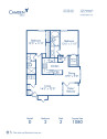 Blueprint of D Floor Plan, 2 Bedrooms and 2 Bathrooms at Camden Addison Apartments in Addison, TX