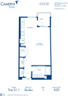 Blueprint of S1.1 Floor Plan, Studio with 1 Bathroom at Camden Glendale Apartments in Glendale, CA