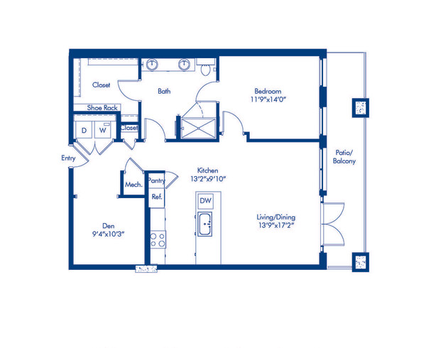 Camden Buckhead apartments Atlanta, Georgia 1 bedroom, 1 bath, floor plan A15