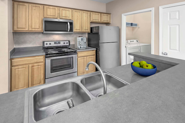 Kitchen with high bar