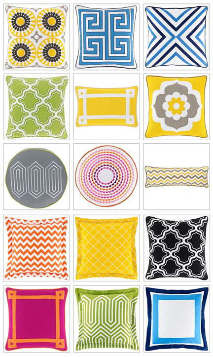 Jonathan Adler colorful, fabulous pillows
