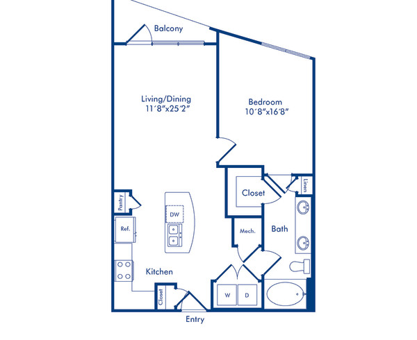 Blueprint of B3 Terrace Floor plan for Camden Highland Village in Houston, TX