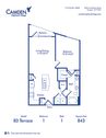 Blueprint of B3 Terrace Floor plan for Camden Highland Village in Houston, TX