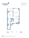Blueprint of A13 Floor Plan, 1 Bedroom and 1 Bathroom at Camden Music Row Apartments in Nashville, TN