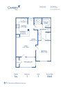 Blueprint of Ivy Floor Plan, 1 Bedroom and 1 Bathroom at Camden Phipps Apartments in Atlanta, GA