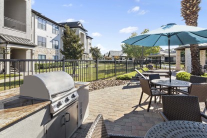 Grilling Stations and outdoor dining near the pool 