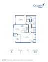 Blueprint of B Floor Plan, 1 Bedroom and 1 Bathroom at Camden Addison Apartments in Addison, TX