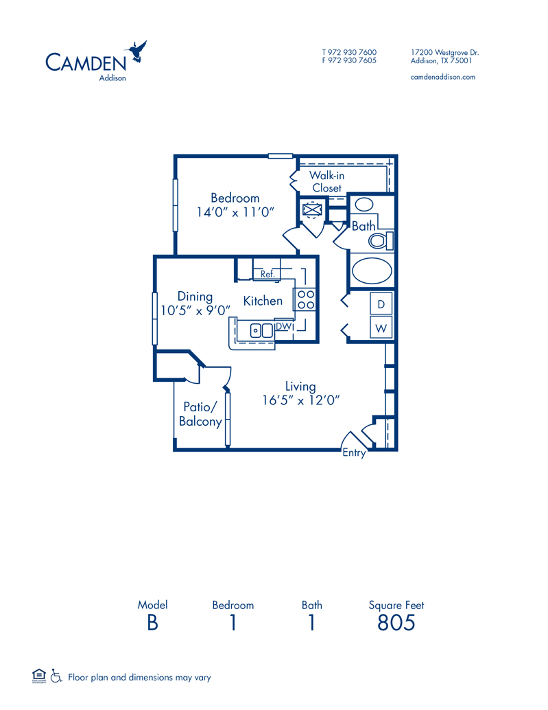 1 & 2 Bedroom Apartments in Addison, TX Camden Addison