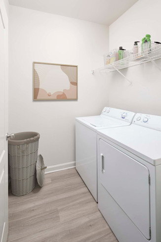 Full-size washer and dryer in every apartment home at Camden Westwood apartments in Morrisville, NC