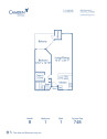 Blueprint of B Floor Plan, 1 Bedroom and 1 Bathroom at Camden Martinique Apartments in Costa Mesa, CA