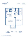 Blueprint of Excelsior Floor Plan, 1 Bedroom and 1 Bathroom at Camden Orange Court Apartments in Orlando, FL