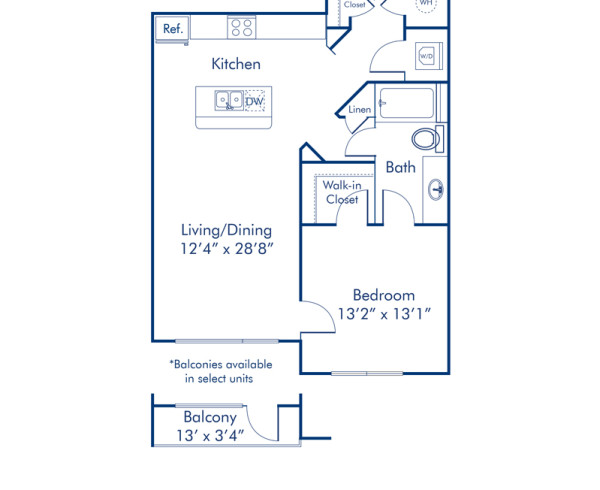 Camden North Quarter Apartments Downtown Orlando one bedroom floor plan Formosa