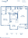 Blueprint of C.2 Floor Plan, 1 Bedroom and 1 Bathroom at Camden Midtown Houston Apartments in Houston, TX
