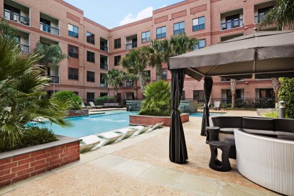 Cabanas and expansive pool