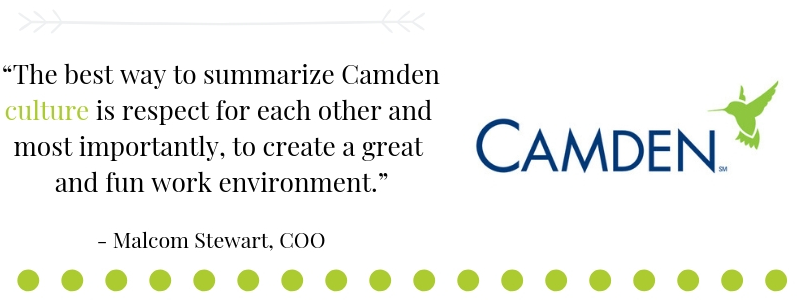 Quote from Malcolm Stewart, Camden COO