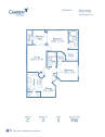 Blueprint of C Floor Plan, 2 Bedrooms and 2 Bathrooms at Camden San Paloma Apartments in Scottsdale, AZ