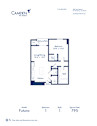 Blueprint of Futura floor plan, one bedroom one bathroom apartment home at Camden Pier District apartments in St. Petersburg, FL