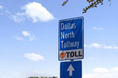 Dallas North Tollway sign near Camden Addison