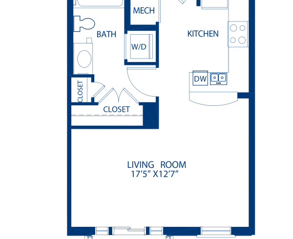 Blueprint of S1C Floor Plan, Studio with 1 Bathroom at Camden Grand Parc Apartments in Washington, DC
