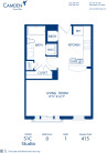 Blueprint of S1C Floor Plan, Studio with 1 Bathroom at Camden Grand Parc Apartments in Washington, DC