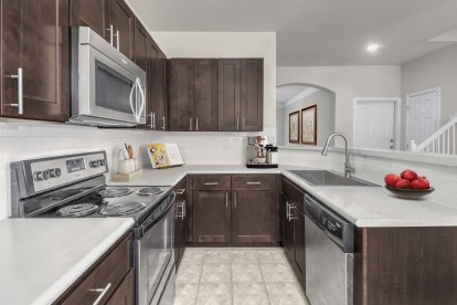 Townhome kichen with stainless steel appliances
