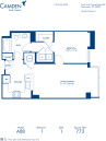 Blueprint of A08 Floor Plan, 1 Bedroom and 1 Bathroom at Camden South Capitol Apartments in Washington, DC