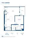 Blueprint of A4 Floor Plan, 1 Bedroom and 1 Bathroom at The Camden Apartments in Hollywood, CA