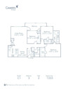 Blueprint of C1 Floor Plan, Apartment Home with 3 Bedrooms and 2 Bathrooms at Camden Stoneleigh in Austin, TX
