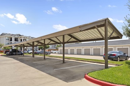 Covered parking at Camden Northpointe Apartments in Tomball, TX