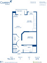 Blueprint of A3-1 Floor Plan, Studio with 1 Bathroom at Camden Southline Apartments in Charlotte, NC