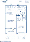 Blueprint of A1  II Floor Plan, 1 Bedroom and 1 Bathroom at Camden Royal Oaks II Apartments in Houston, TX