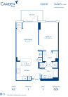 Blueprint of A7 Floor Plan, 1 Bedroom and 1 Bathroom at Camden NoMa Apartments in Washington, DC